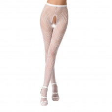 Колготки-бодістокінг Passion S010 white з доступом — Keks-Hub