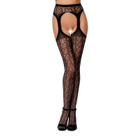 Кружевные боди-чулки Passion S014 One Size, Black