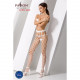 Колготки-бодістокінг Passion S021 white: детальний вигляд сітчастої текстури