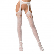 Еротичні панчохи-стокінги Passion S024 One Size, White — Keks-Hub