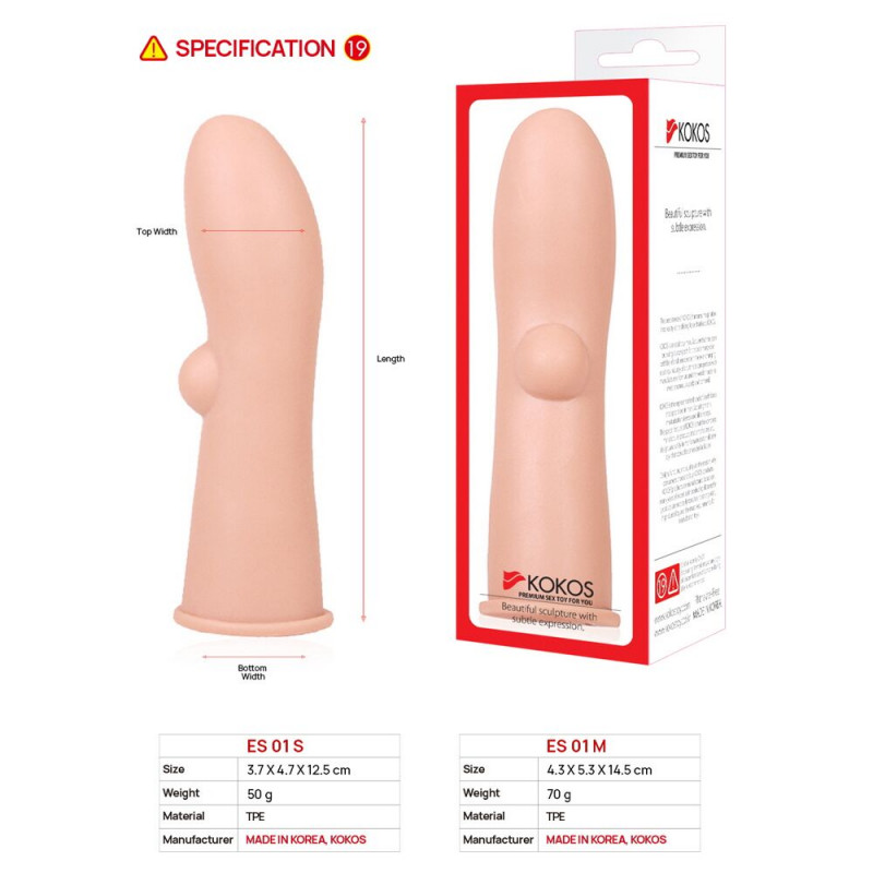 Насадка на член Kokos Extreme Sleeve ES.01 розмір M, детальний вигляд текстури