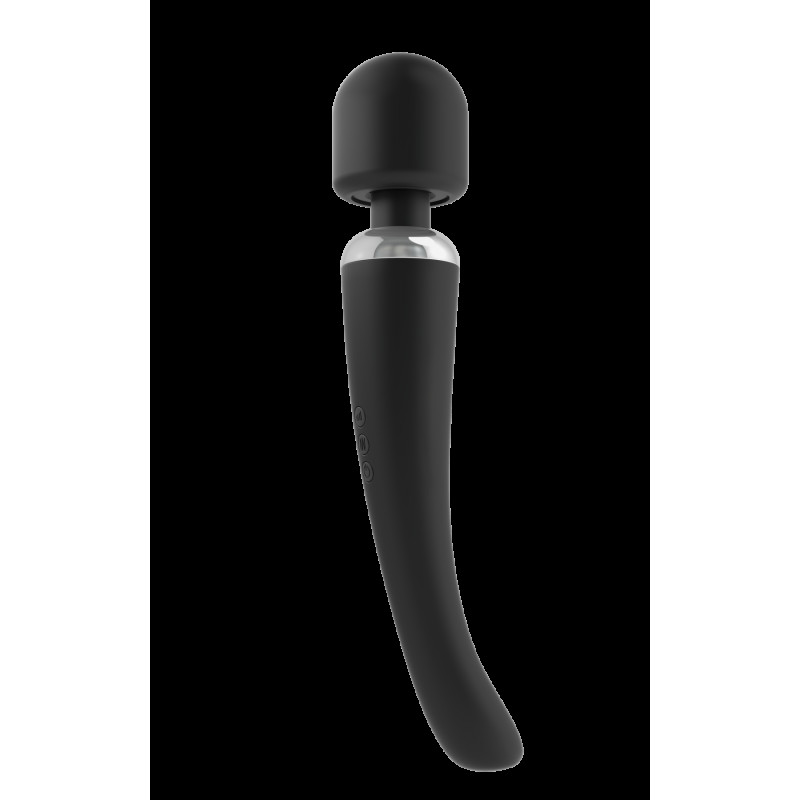 Dorcel Megawand Black - вид збоку, чорний потужний вібромасажер