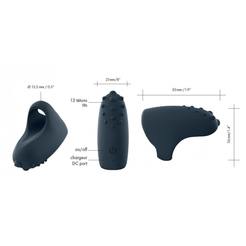 Комплект вібратора Dorcel MAGIC FINGER Black: елегантна упаковка, кабель для зарядки та інструкція