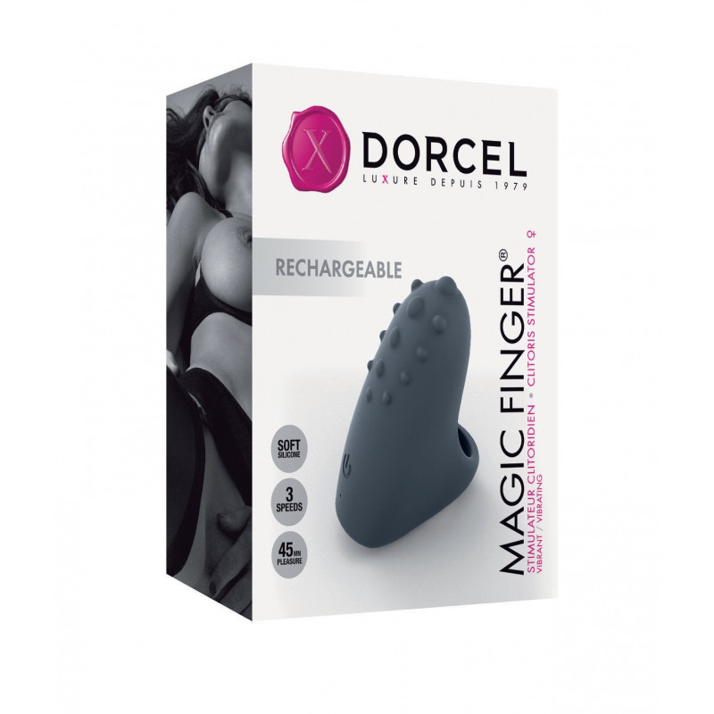 Вібратор Dorcel MAGIC FINGER Black у дії, демонструючи його потужність та 3 режими вібрації