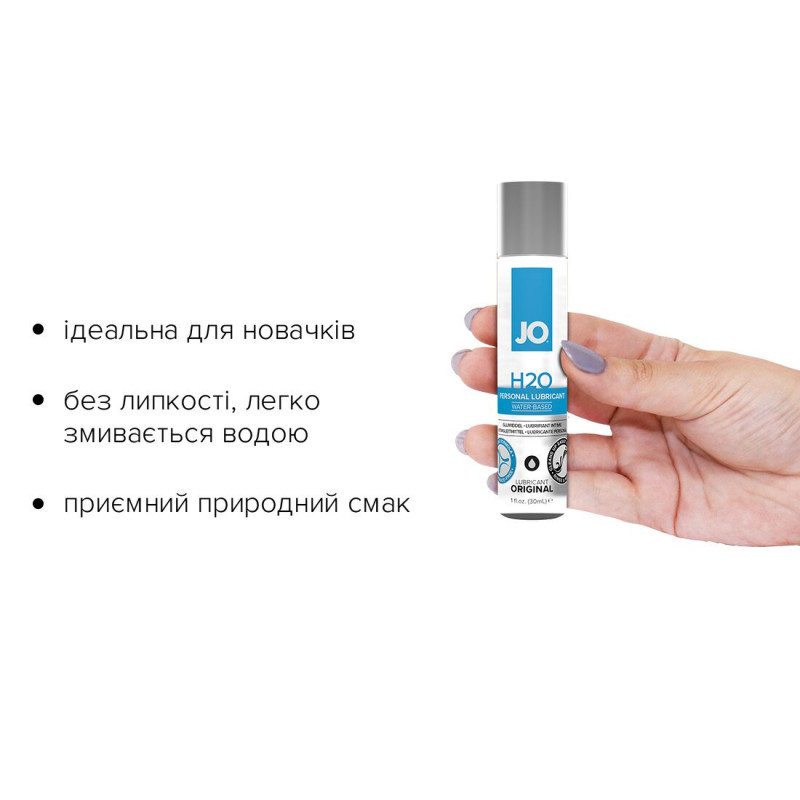 JO H2O ORIGINAL 30 мл - упаковка змазки на водній основі, бренд JO