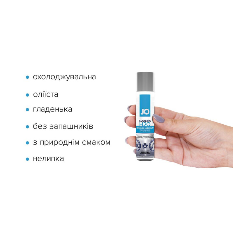 JO H2O COOLING з ментолом, вид збоку - пляшка 30 мл