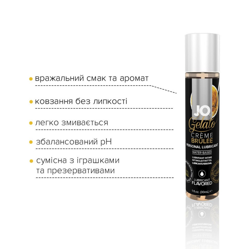 Упаковка JO GELATO CremeBrulee лубрикант на водній основі, 30 мл
