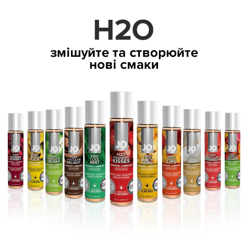 Пакування змазки JO H2O Strawberry Kiss 30 мл, що підкреслює дискретність