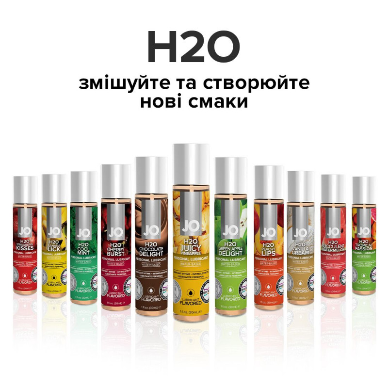 Деталі складу лубриканту JO H2O Juicy Pineapple 30 мл: без цукру, рослинний гліцерин, аромат ананаса