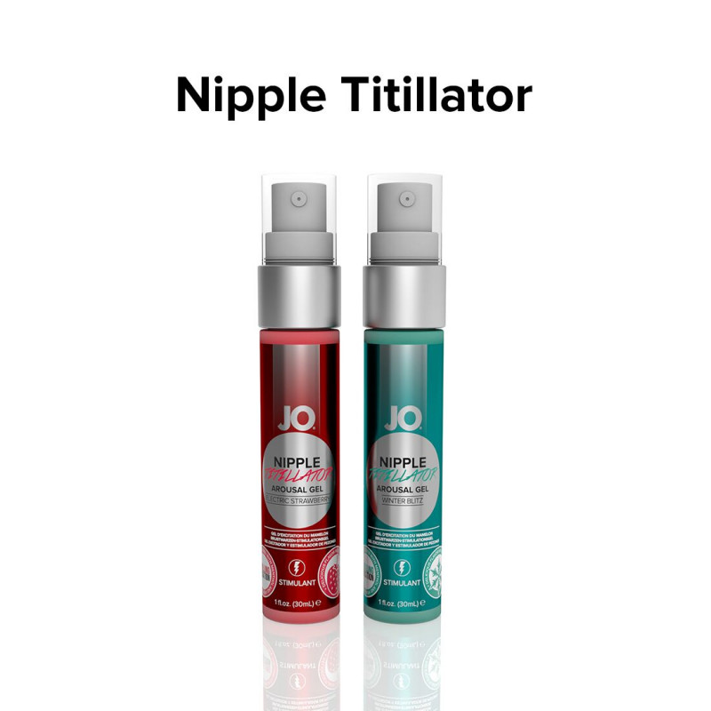  JO Nipple Titillator Strawberry гель, упаковка з фруктовим дизайном, ментол та перцева м'ята