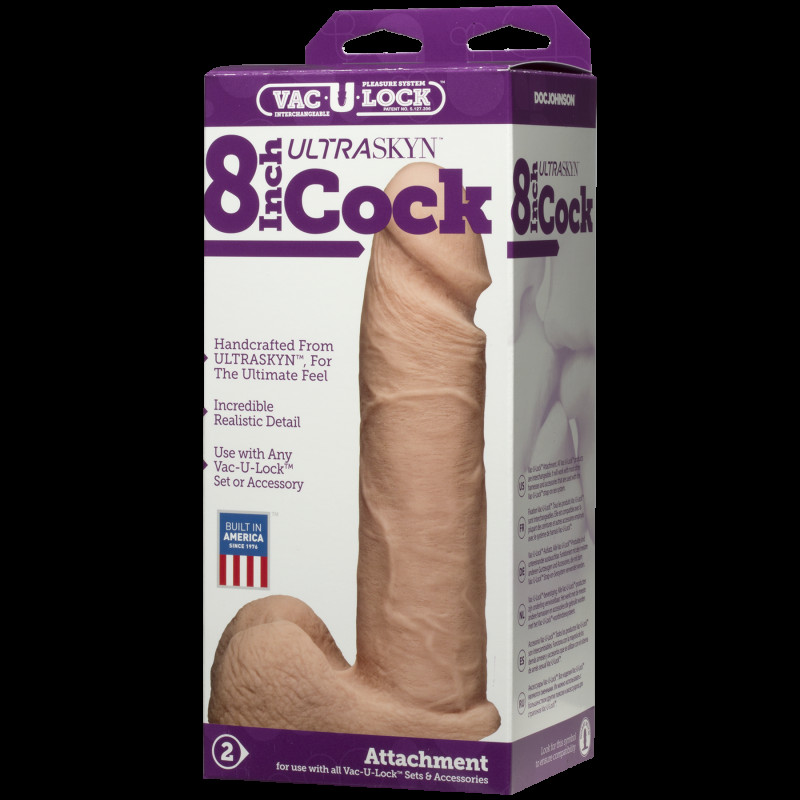 Фалоімітатор Doc Johnson Vac-U-Lock 8 Inch ULTRASKYN Cock White, текстура матеріалу