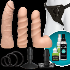 Набір для страпона Doc Johnson Vac-U-Lock Dual Density Starter Set Vanilla, 2х3.8 см, 5.1 см — Keks-Hub