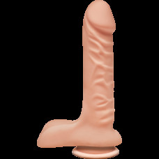 Фалоімітатор Doc Johnson The D - Super D - 8 Inch With Balls - ULTRASKYN, діаметр 5,1 см — Keks-Hub