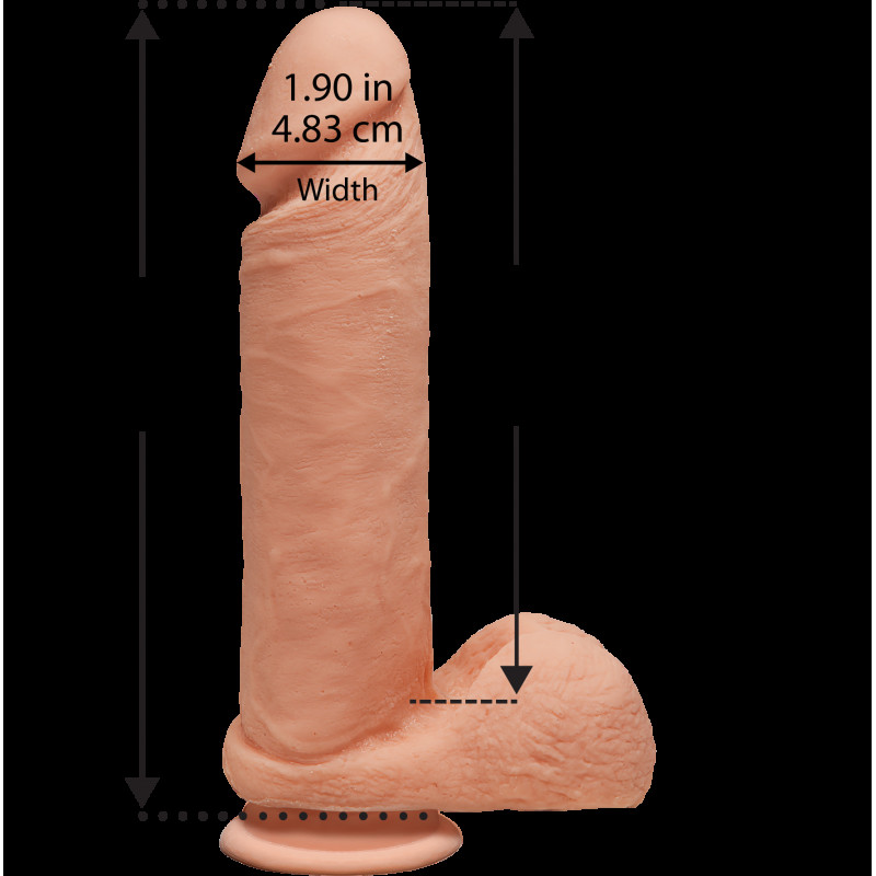 Упаковка фалоімітатора Doc Johnson The D - Perfect D 8 Inch With Balls. Якісне пакування, гарантія збереження