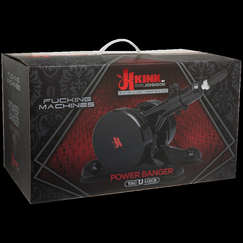 Упаковка секс машини Doc Johnson Power Banger Fucking Machines, коробка з логотипом бренду