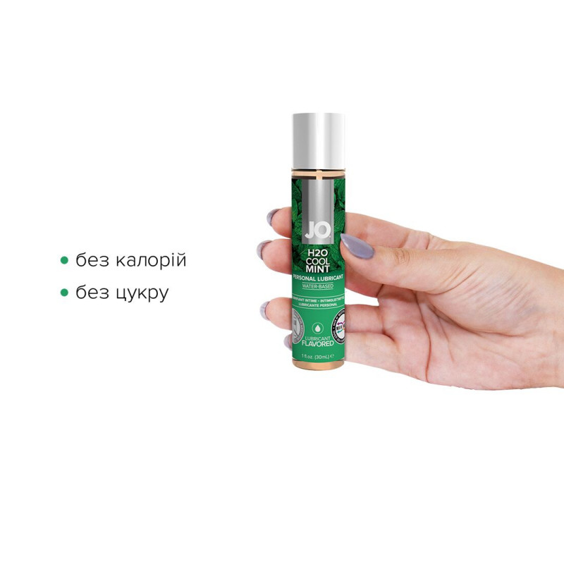 JO H2O Cool Mint 30 мл: вид збоку, зручний тюбик для дозування