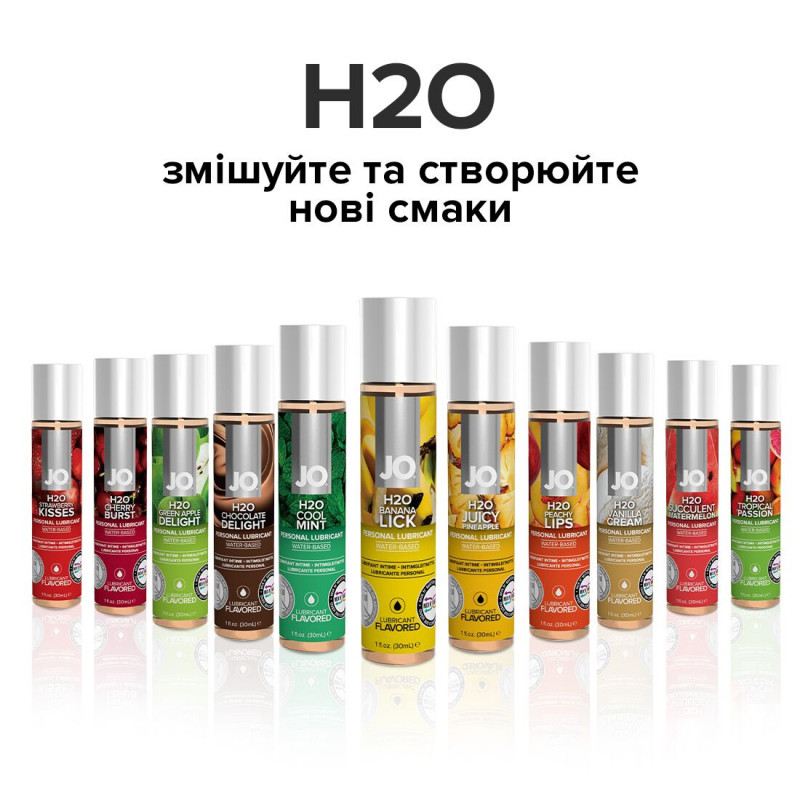 JO H2O Banana Lick 120 мл - упаковка змазки з акцентом на відсутність цукру