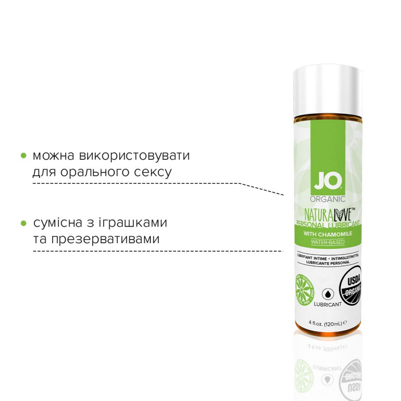 JO NATURALOVE ORGANIC змазка на водній основі - упаковка