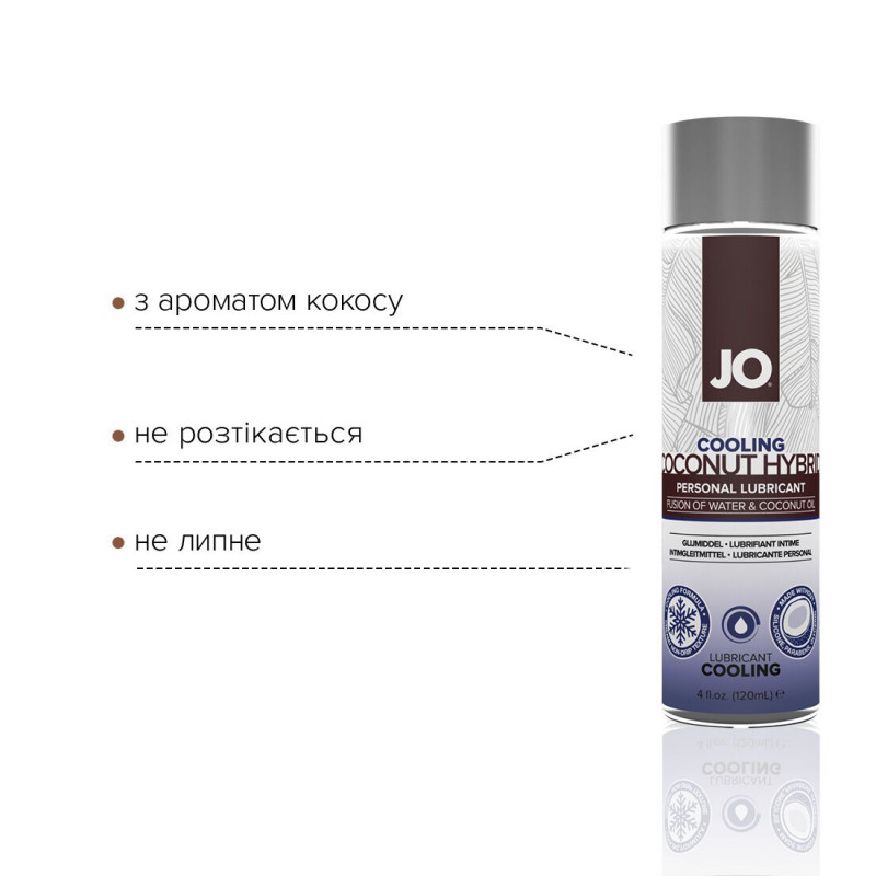Упаковка змазки-крему JO Coconut Hybrid Cooling, біла, охолоджувальна