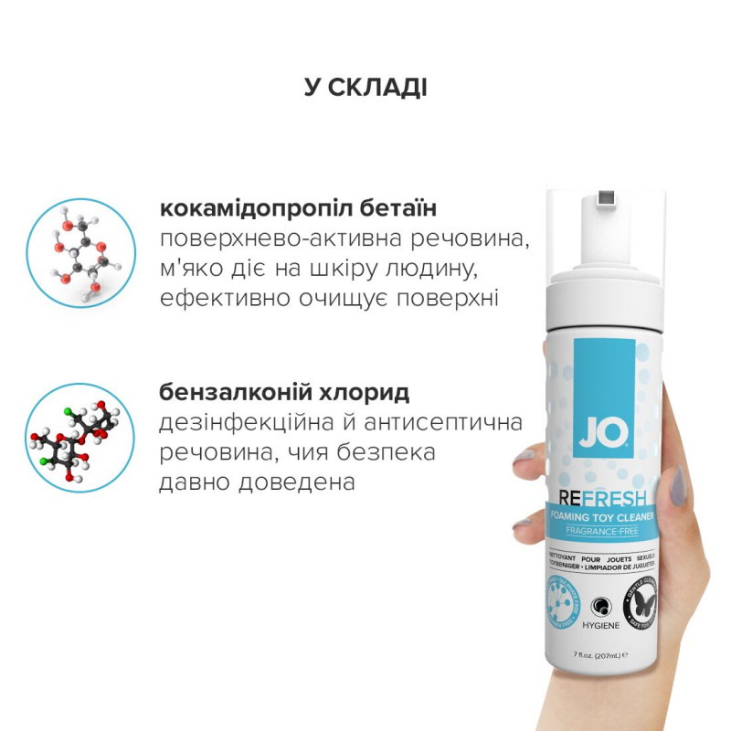 Фото піни JO REFRESH, що наноситься на іграшку