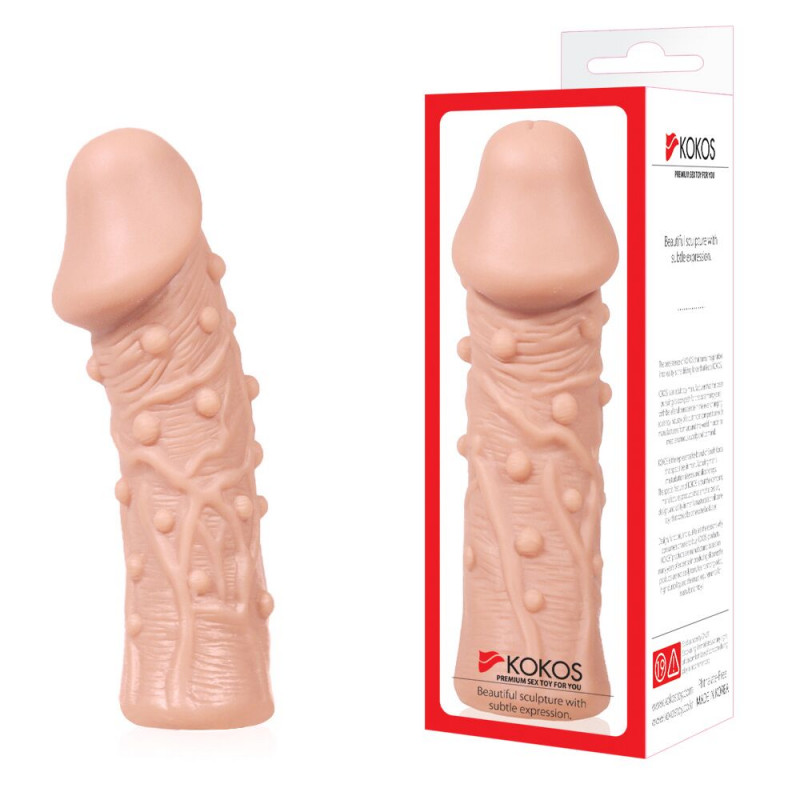 Потовщувальна насадка Kokos Extreme Sleeve ES.06, розмір M, вигляд збоку, демонструє форму та довжину