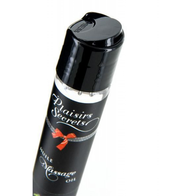 Детальний вигляд упаковки масажної олії Plaisirs Secrets Creme Brulee 59 мл, ексклюзивний дизайн