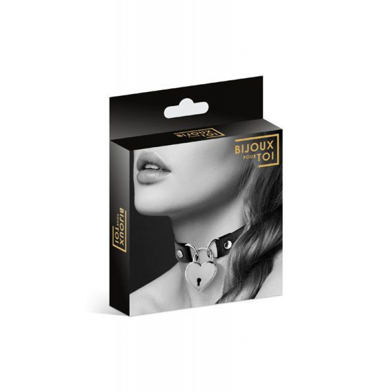 Упаковка чокера Bijoux Pour Toi HEART LOCK Black, яка підкреслює його як подарунок