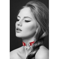Чокер Bijoux Pour Toi HEART LOCK Red, экокожа