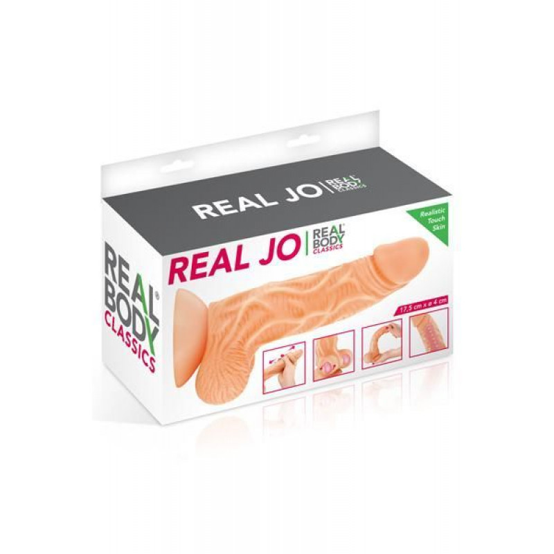 Фалоімітатор Real Body Real JO з рухомою крайньою плоттю, 4 см, TPE - упаковка
