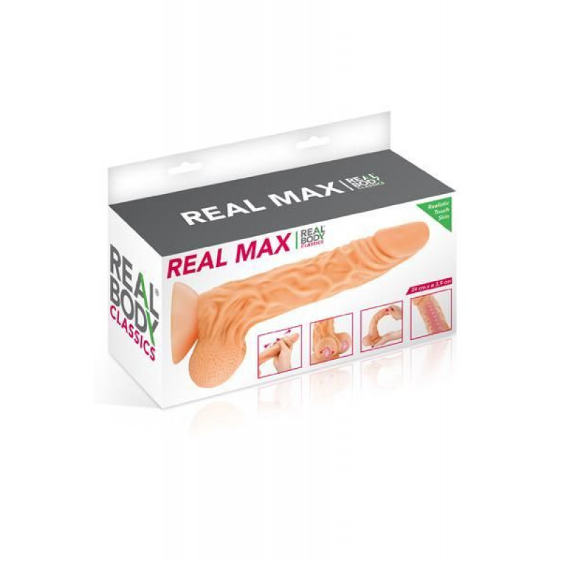 Фалоімітатор Real Body Real Max TPE, 4.3 см, текстура та упаковка, гарантія якості