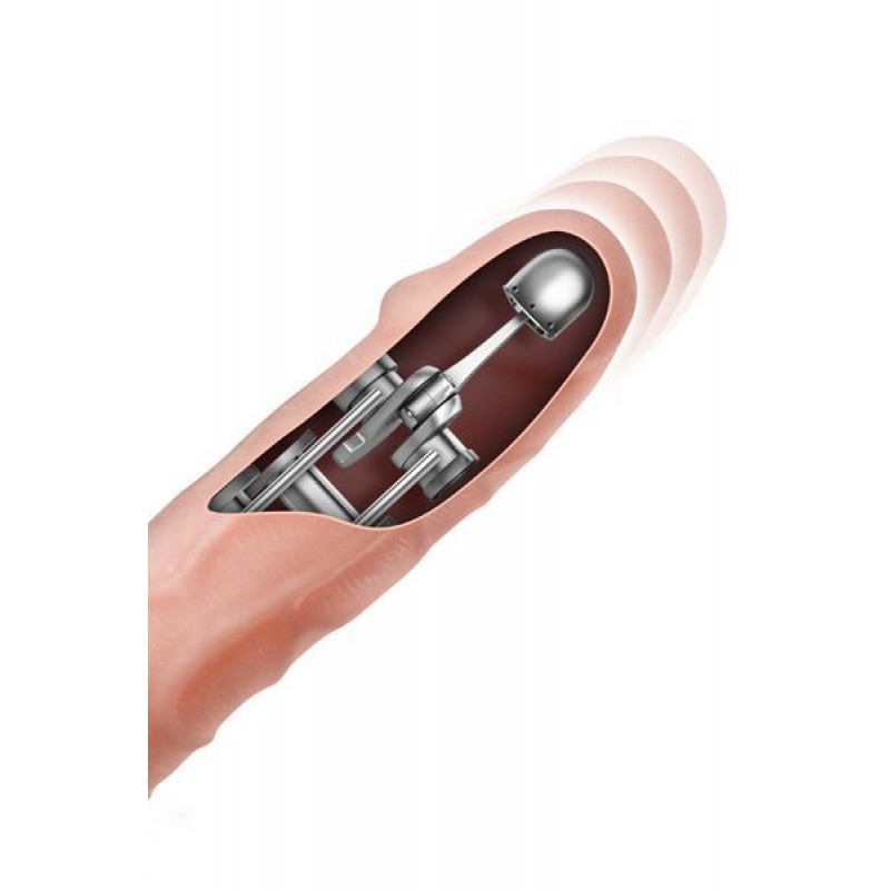 Фалоімітатор-пульсатор Real Body Magic Ram, вид збоку, демонстрація гнучкості