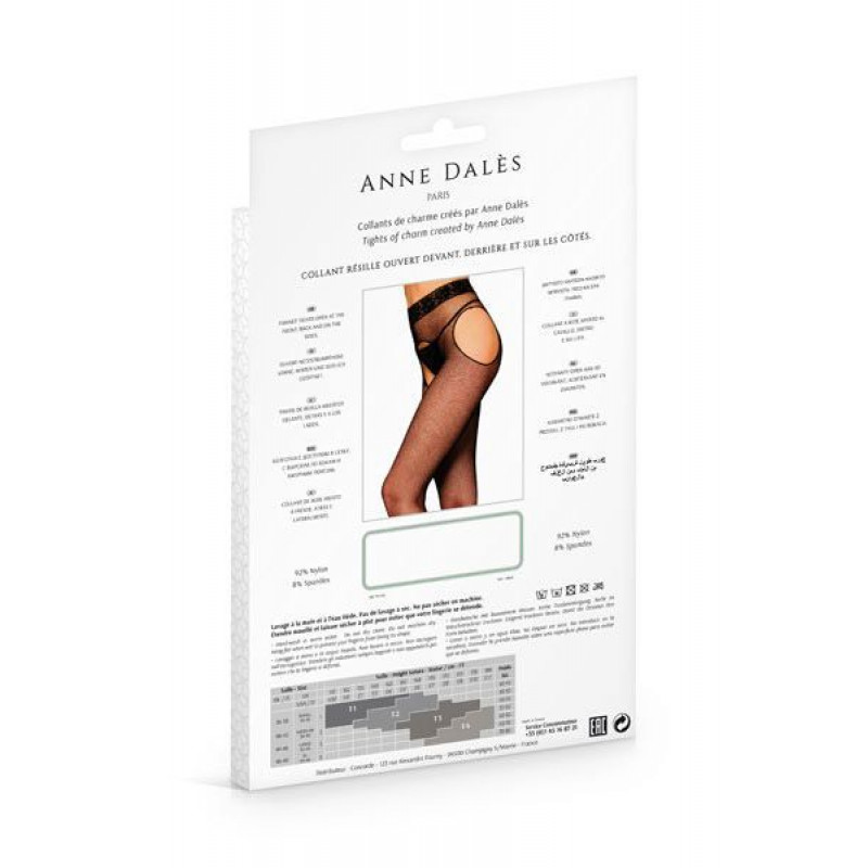 Текстура дрібної сіточки колготок-панчіх Anne De Ales MORGANE T2 Black