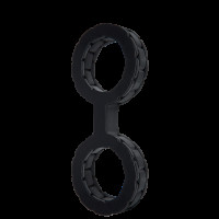 Наручники Doc Johnson The Cuffs Small чорні силіконові, що тягнуться, для рук і ніг