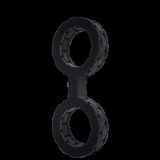 Наручники Doc Johnson The Cuffs Small чорні силіконові, що тягнуться, для рук і ніг — Keks-Hub