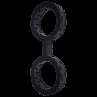 Наручники силіконові Doc Johnson The Cuffs Large Black, тягнуться, для рук та ніг