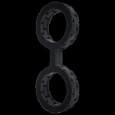 Наручники силіконові Doc Johnson The Cuffs Large Black, тягнуться, для рук та ніг — Keks-Hub
