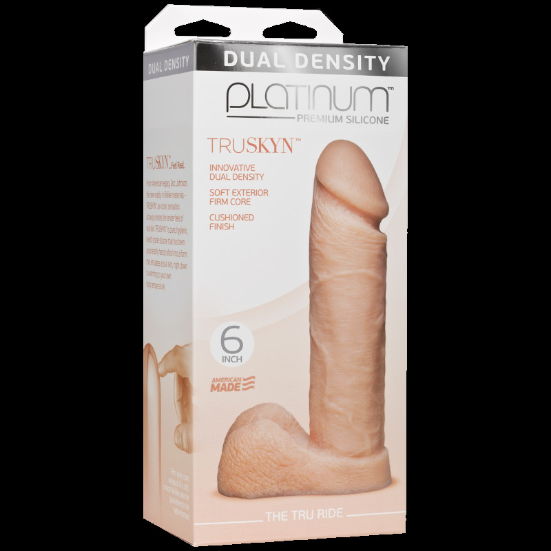 Текстура двошарового силікону фалоімітатора Doc Johnson Platinum TRUSKYN - The Tru Ride 6 Inch