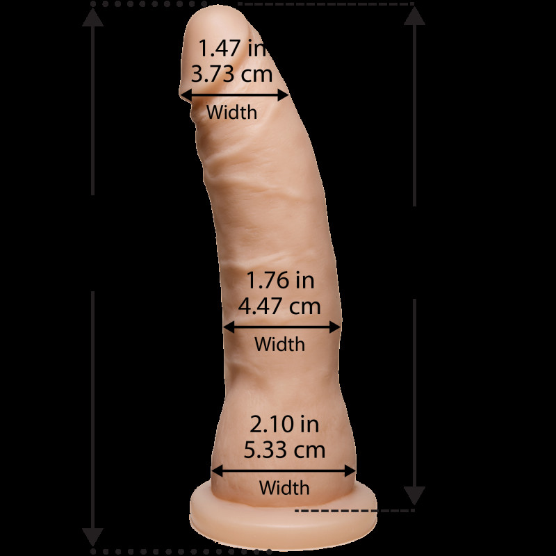 Фалоімітатор Doc Johnson TRUSKYN Slim 7 дюймів: детальний вигляд збоку, що демонструє його довжину