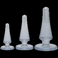 Набір анальних пробок Doc Johnson Crystal Jellies Anal Clear, діаметр 2см - 3см - 4см