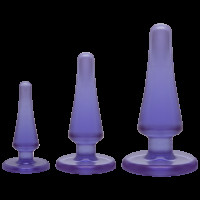 Набір анальних пробок Doc Johnson Crystal Jellies Anal, Purple, діам. 2см-3см-4см