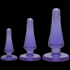 Набор анальных пробок Doc Johnson Crystal Jellies Anal Purple, макс. диаметр 2см, 3см, 4см — Keks-Hub