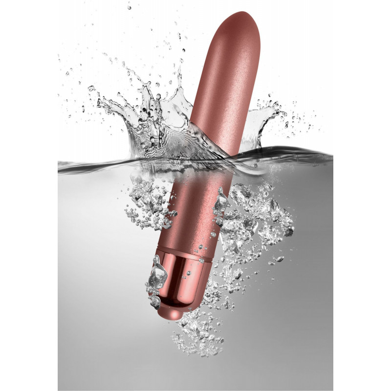 Віброкуля Rocks Off Touch of Velvet 90мм Rose Blush матова - вид збоку та текстура