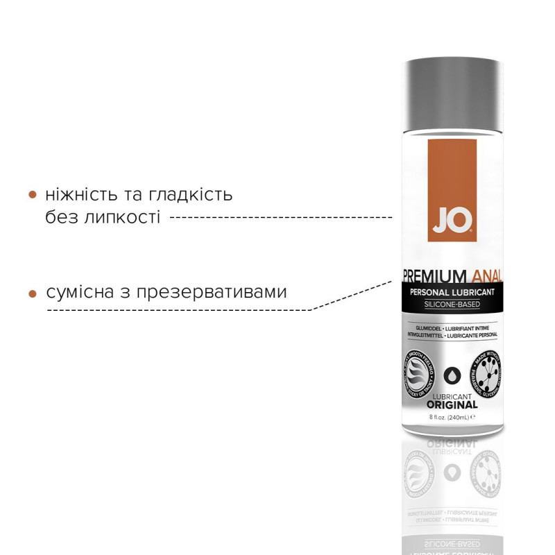 Текстура силіконової анальної змазки JO ANAL PREMIUM ORIGINAL 240 мл