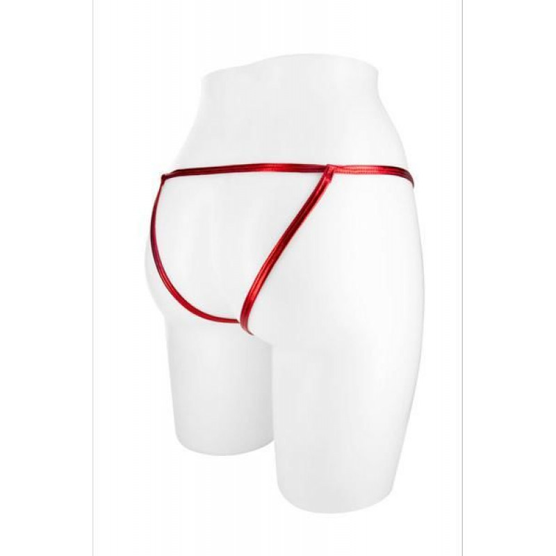 Червоні трусики Fashion Secret ANGELA з доступом - вид збоку, демонстрація посадки