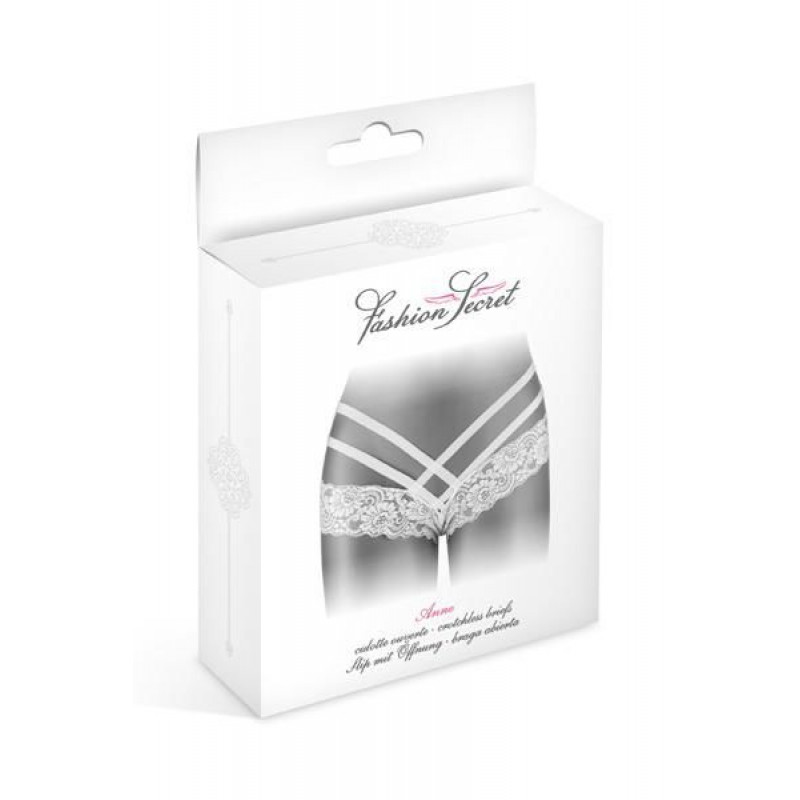 Упаковка з білими трусиками Fashion Secret ANNE White, акцент на текстурі тканини