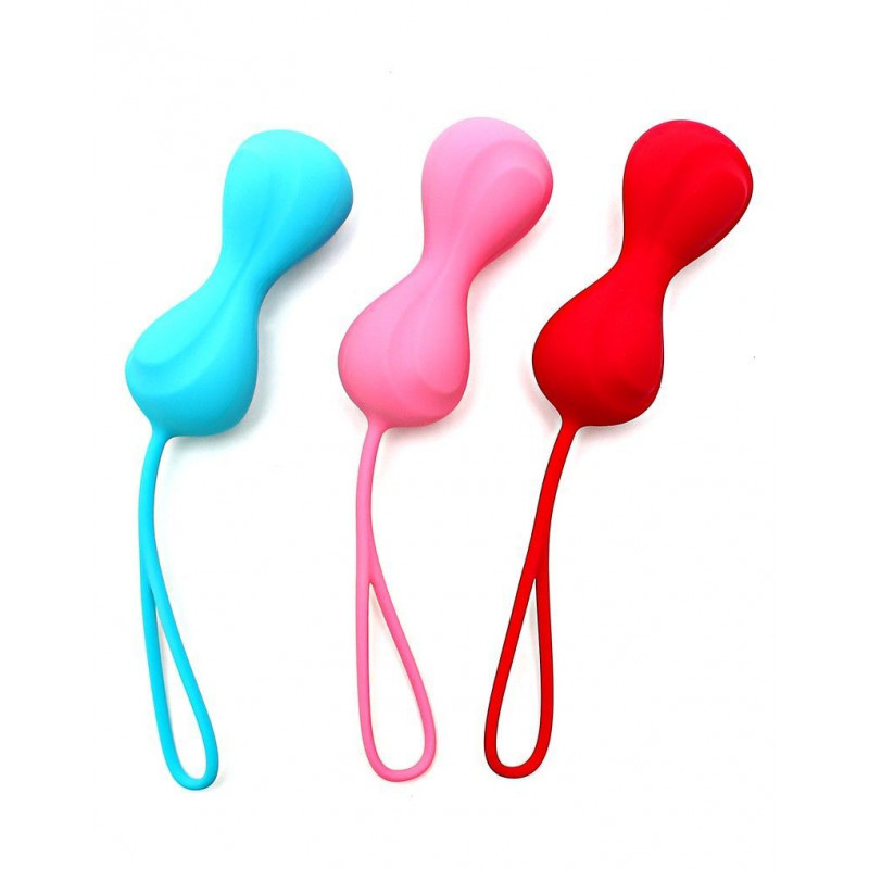 Вагінальні кульки Satisfyer Power Balls 3 пари - вид збоку, демонстрація форми та розміру