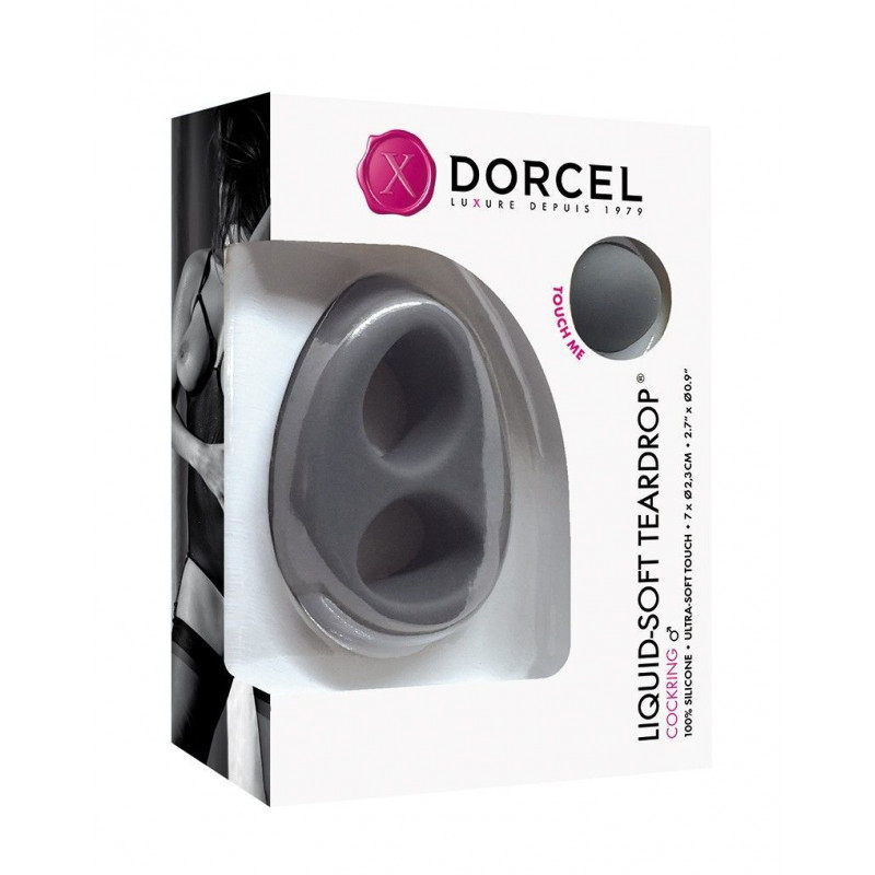 Ерекційне кільце Dorcel Liquid-Soft Teardrop: вид збоку, демонстрація форми