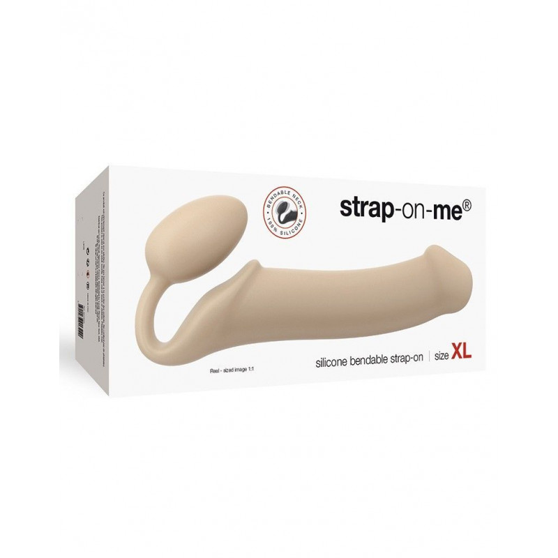 Безремінний страпон Strap-On-Me Flesh XL, текстура силікону, деталізований вигляд