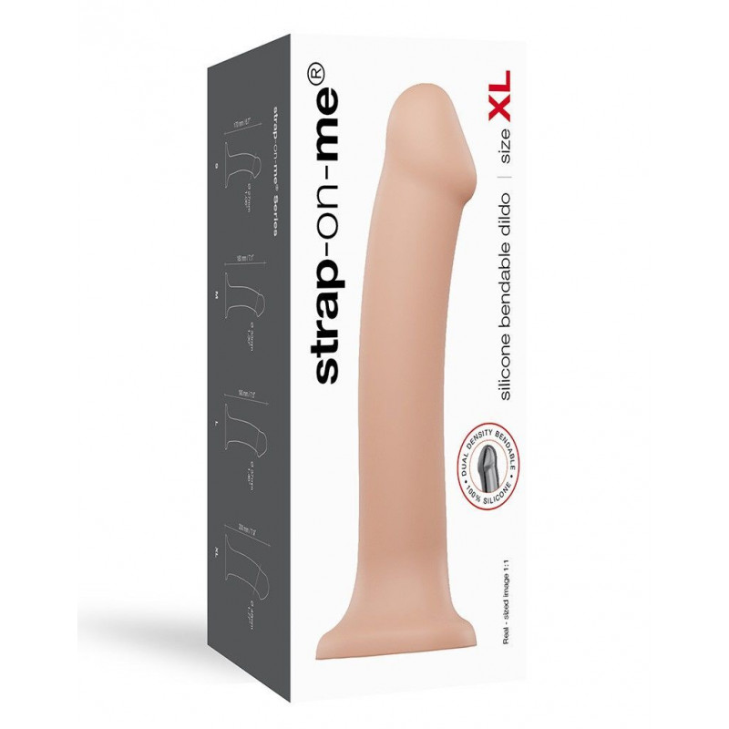 Насадка для страпону Strap-On-Me Dual Density Dildo Flesh XL, 4.5 см, крупним планом