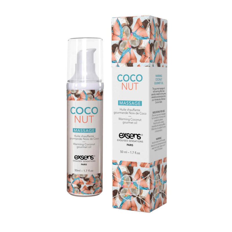 Масажна олія Exsens Coconut 50 мл - крупним планом флакон